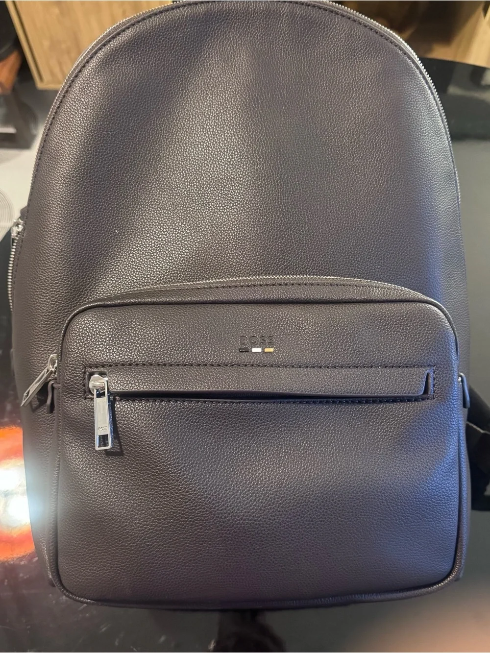 BOSS BROWN Faux Leather Backpack - Sleek Men's Everyday Bag